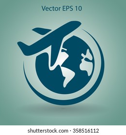Flat flight  icon. Vector