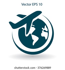 Flat Flight  Icon. Vector