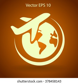 Flat flight  icon. Vector