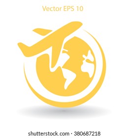 Flat flight  icon. Vector