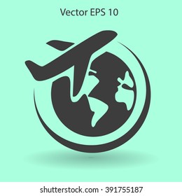 Flat flight  icon. Vector