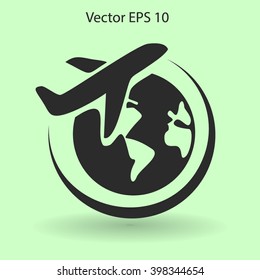 Flat flight  icon. Vector