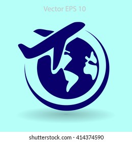 Flat flight  icon. Vector