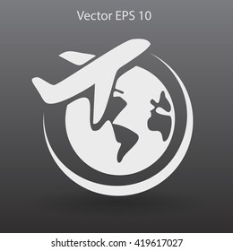 Flat flight  icon. Vector