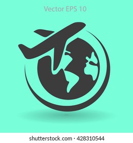 Flat flight  icon. Vector