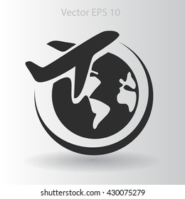 Flat flight  icon. Vector