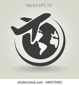 Flat flight  icon. Vector