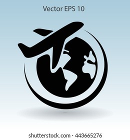 Flat flight  icon. Vector