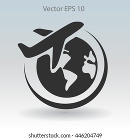 Flat flight  icon. Vector