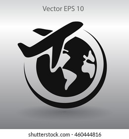 Flat flight  icon. Vector