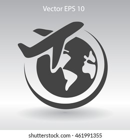 Flat flight  icon. Vector