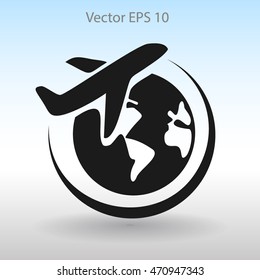 Flat flight  icon. Vector