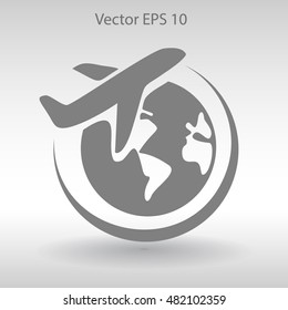 Flat flight  icon. Vector