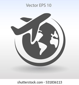 Flat flight  icon. Vector