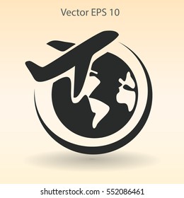 Flat flight  icon. Vector