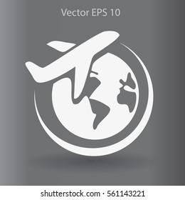 Flat flight  icon. Vector