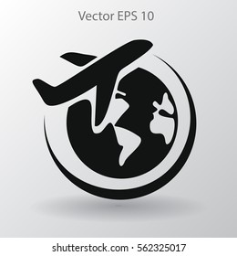 Flat flight  icon. Vector