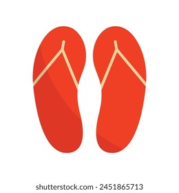 Flat flip-flop icon. Isolated flip-flops 