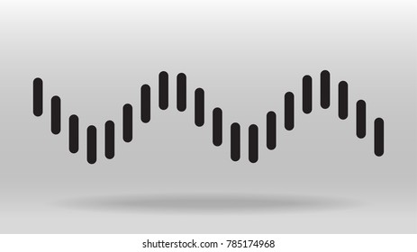 flat floating audio sound wave