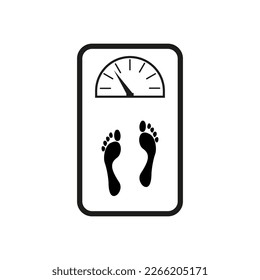 Flat floor scale feet icon. Modern scales. Vector illustration.