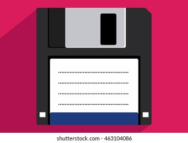Flat floppy disk flat icon