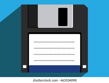 Flat floppy disk flat icon