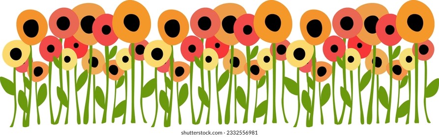 Flat floral cute vector illustration