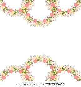 Flat floral design invitation with spring leaves and background. Invitation Template
