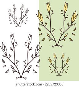 Flaches Vorlagensymbol für florale Elemente, bearbeitbare Vektordatei für alle Ihre grafischen Anforderungen