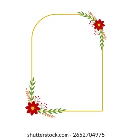 Marco floral plano con Elementos botánicos decorativos