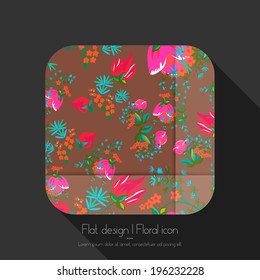 Flat floral icon 