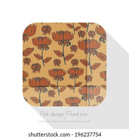 Flat floral icon