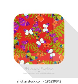 Flat floral icon