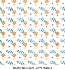 Flat floral spring Flowers pattern design