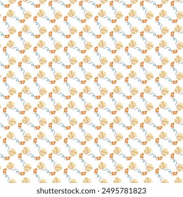 Diseño de patrón de flores de primavera floral plana