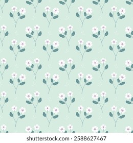 Flat floral spring pattern design background
