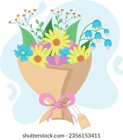 Ilustración vectorial de flores planas