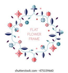 Flat Flower Bouquet  Frame Vector