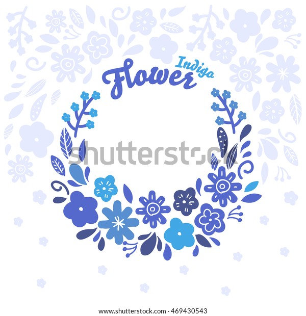 Flat Flower Bouquet Frame Vector Stock Vector (Royalty Free) 469430543