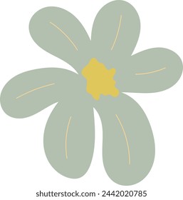 Flat flower bud element for beautiful design. Simple form. Vector drawing.