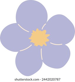 Flat flower bud element for beautiful design. Simple form. Vector drawing.