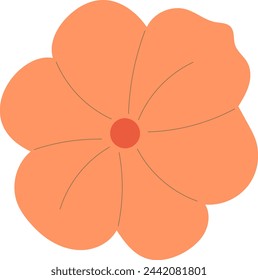 Flat flower bud element for beautiful design. Simple form. Vector drawing.