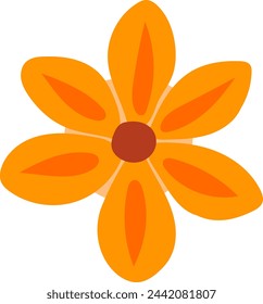 Elemento de botón de flor plana para un diseño hermoso. Una forma sencilla. Dibujo vectorial.
