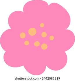 Flat flower bud element for beautiful design. Simple form. Vector drawing.