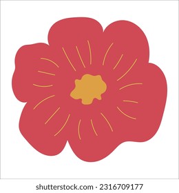 Flat flower element for beautiful design