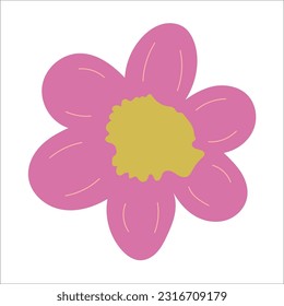 Flat flower element for beautiful design