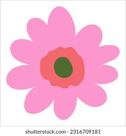Flor plana para un diseño hermoso