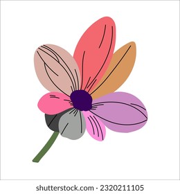 Flat flower element for beautiful design.