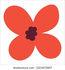 Flat flower element for beautiful design.