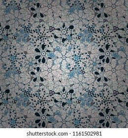 Flat Flower Elements Design. Beautiful fabric pattern. Colour Spring Theme seamless pattern Background. Seamless flowers pattern. Vector illustration. In asian textile style.